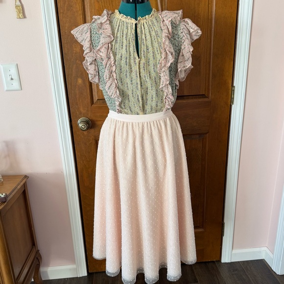 Rebecca Taylor La Vie Floral Color Block blouse Small - Picture 2 of 8